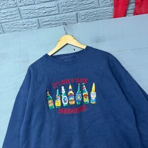 Big Dogs Its Five OClock Somewhere Beer Graphic Sweatshirt Navy Blue Mens Medium